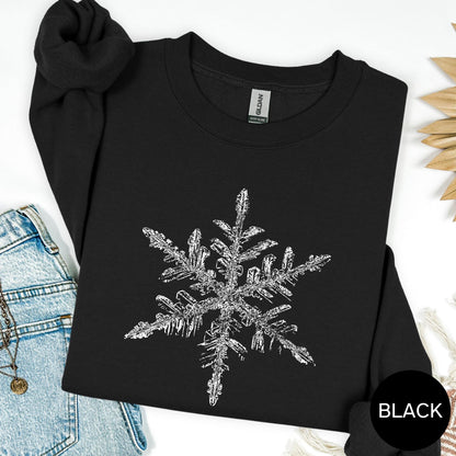 Winter Snowflake Sweatshirt, Cozy Snowflake Crewneck, Cute Holiday Sweater, Warm Winter Graphic Top