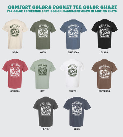christian deer shirt comfort colors pocket tee god’s glory nature psalm 42 hunting shirt outdoor faith shirt cabin mountains scenic tee