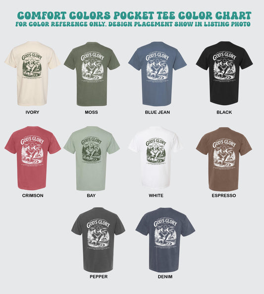 christian deer shirt comfort colors pocket tee god’s glory nature psalm 42 hunting shirt outdoor faith shirt cabin mountains scenic tee