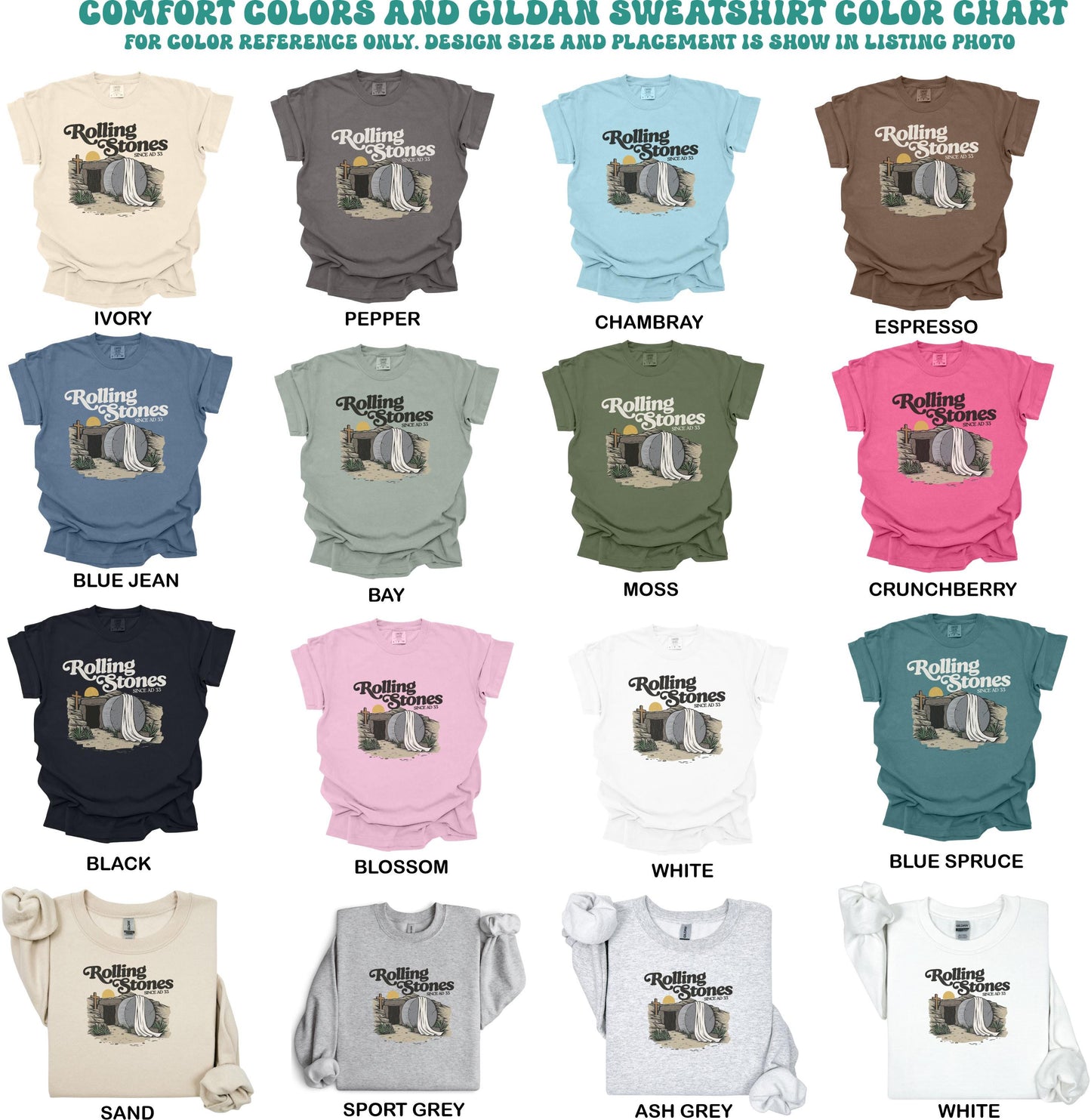 stone rolled away shirt ad 33 christian tee comfort colors tshirt gildan sweatshirt hoodie jesus resurrection easter faith top gift