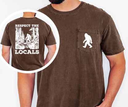 respect the locals comfort colors pocket tee respect the locals nature hiking top camping adventure outdoors tee retro wildlife forest shirt