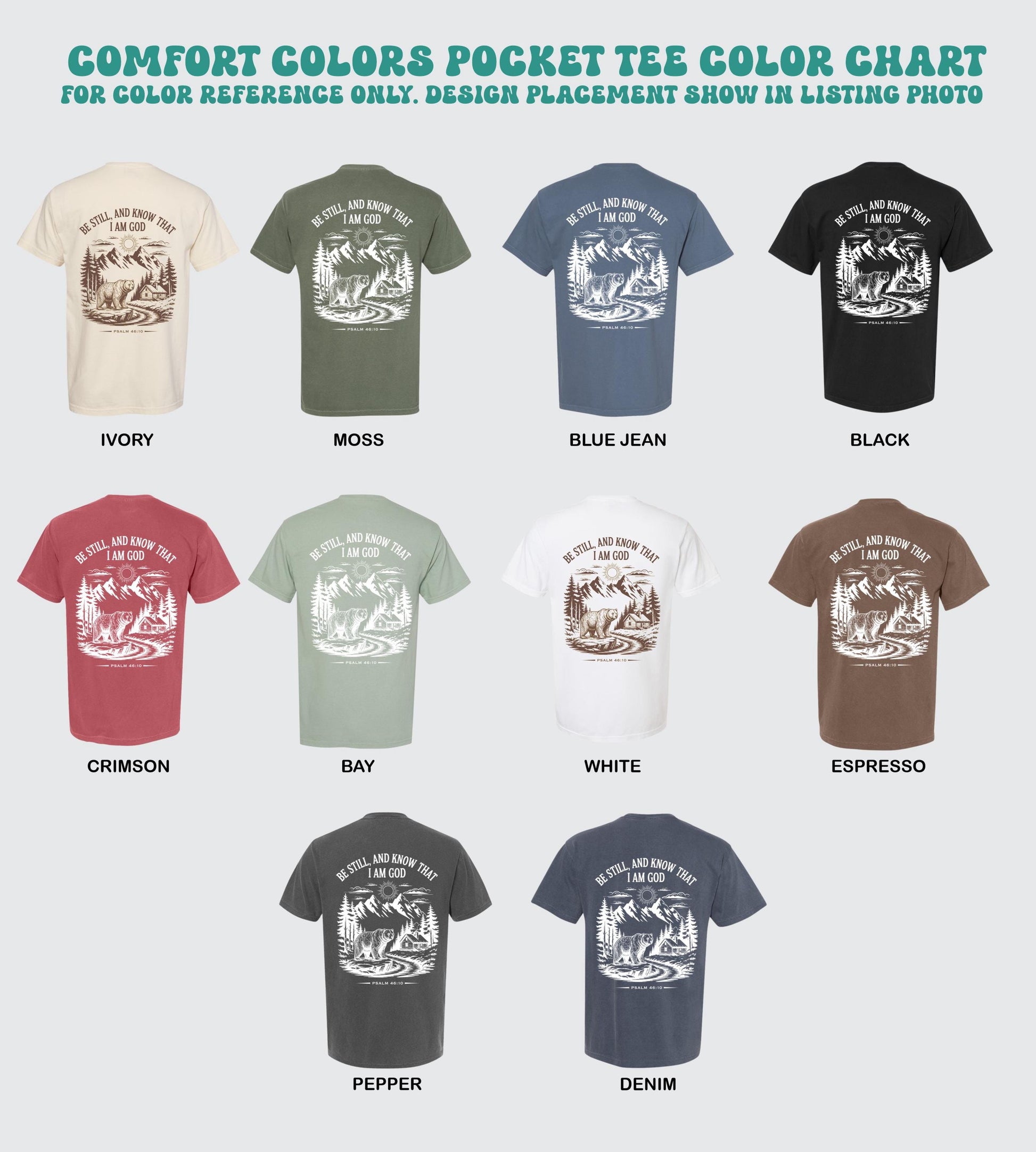 Be Still and Know that I am God pocket tee respect the locals nature hiking top camping adventure outdoors tee retro wildlife forest shirt