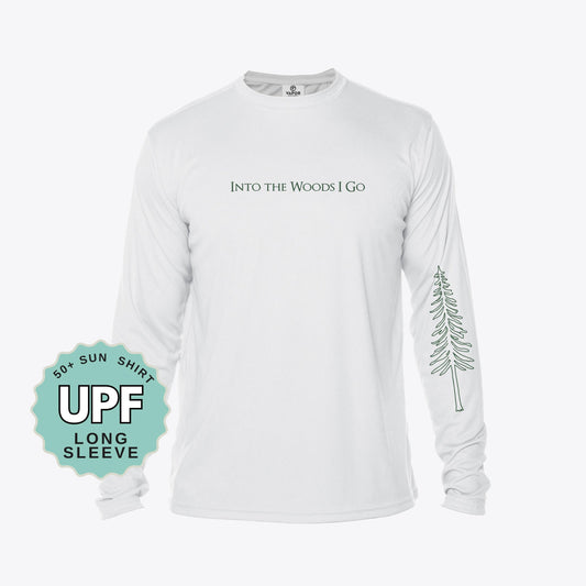 Into the Woods I Go Shirt Hiking Camping UPF 50+ Sun Shirt Long Sleeve Outdoor Adventure Shirt Nature Lover Gift Forest Tree Shirt
