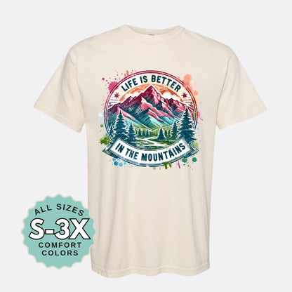 life is better in the mountains t-shirt hiking tee outdoorsy top mountain lover graphic tee camping shirt adventure shirt