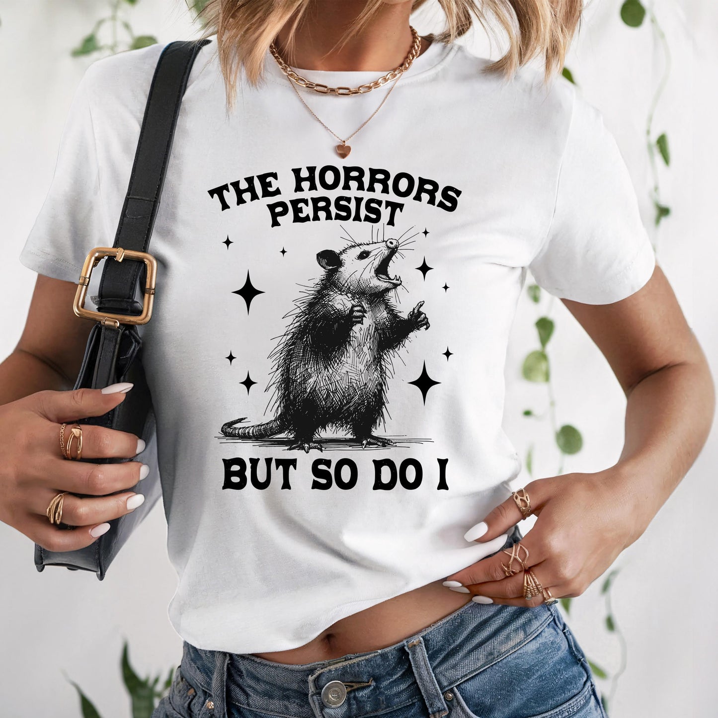 Funny Possum Crop Top - Y2K Baby Tee with Dark Humor Design