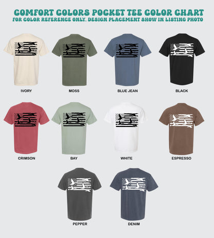 American Flag Hunting Tee: Duck Design - Comfort Colors Cotton