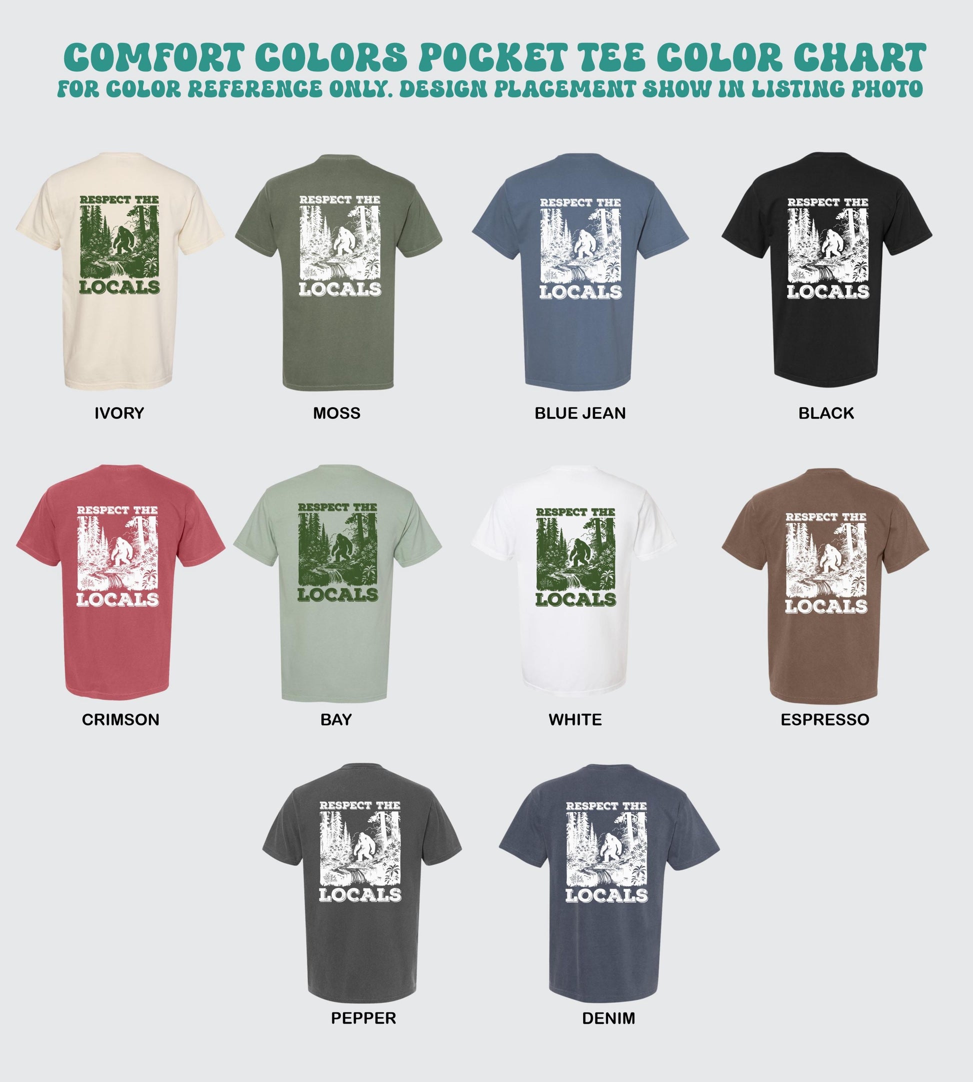 respect the locals comfort colors pocket tee respect the locals nature hiking top camping adventure outdoors tee retro wildlife forest shirt