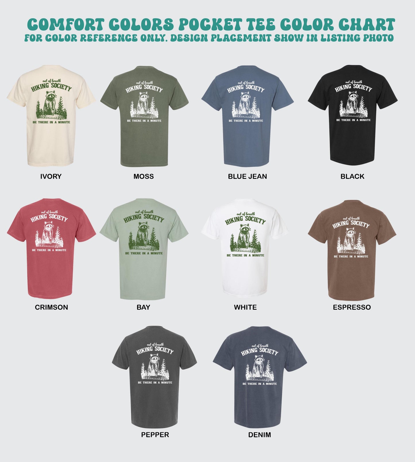 out of breath hiking society comfort colors pocket tee hiking shirt camping top outdoors nature tee mountain life funny adventure shirt