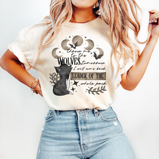 Throw Me to the Wolves Shirt, Nature Lover, Outdoor Fun, Forest Wanderer, Wildlife Theme, Nature Inspired Shirt, Cozy Shirt, Whimsical Tee