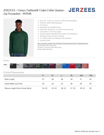 Custom Boat Design Quarter Zip Jersey 995M Boat Sweatshirt