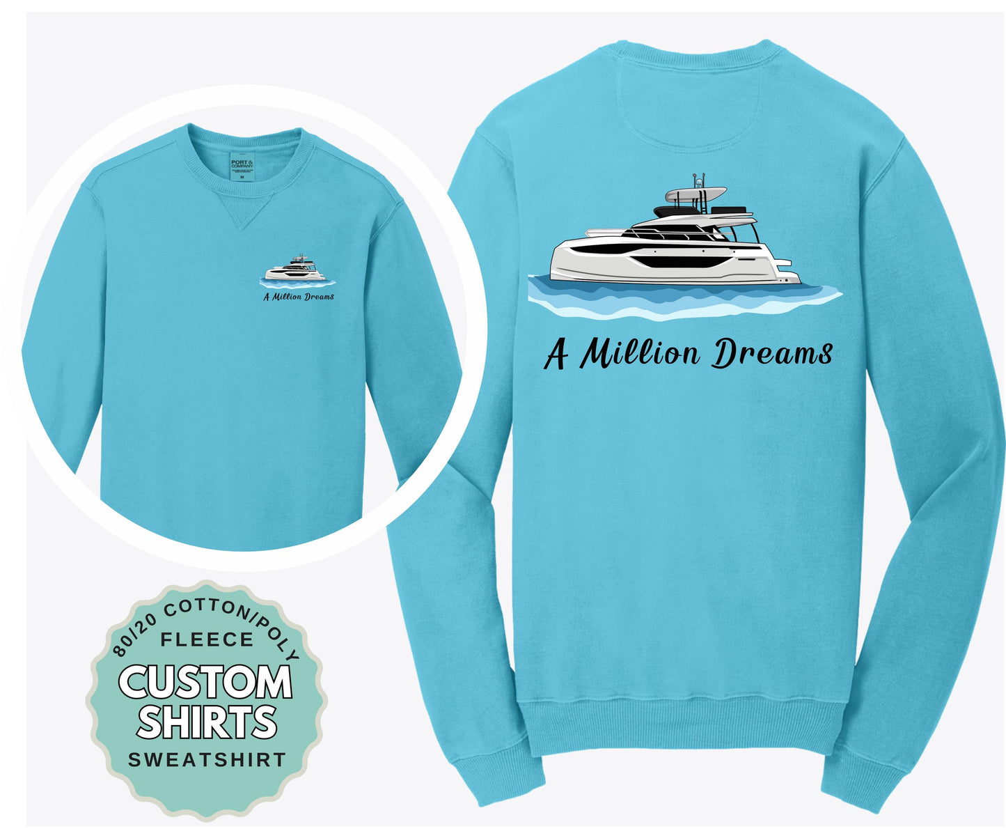 Custom Boat Sweatshirt Boat Lover Beach Wash Pullover