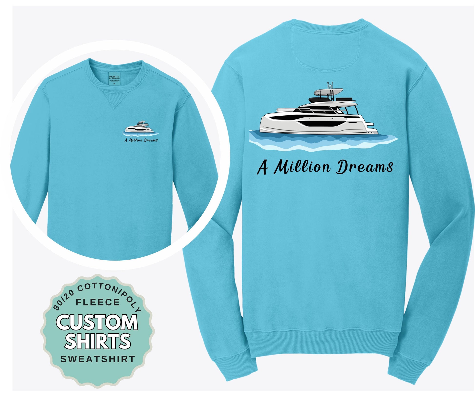 Custom Boat Sweatshirt Boat Lover Beach Wash Pullover