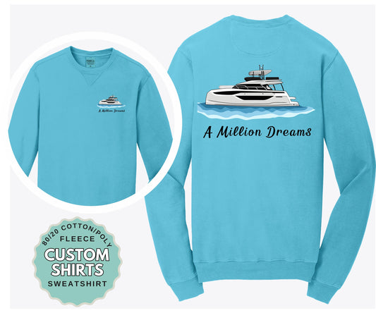 Custom Boat Sweatshirt Boat Lover Beach Wash Pullover