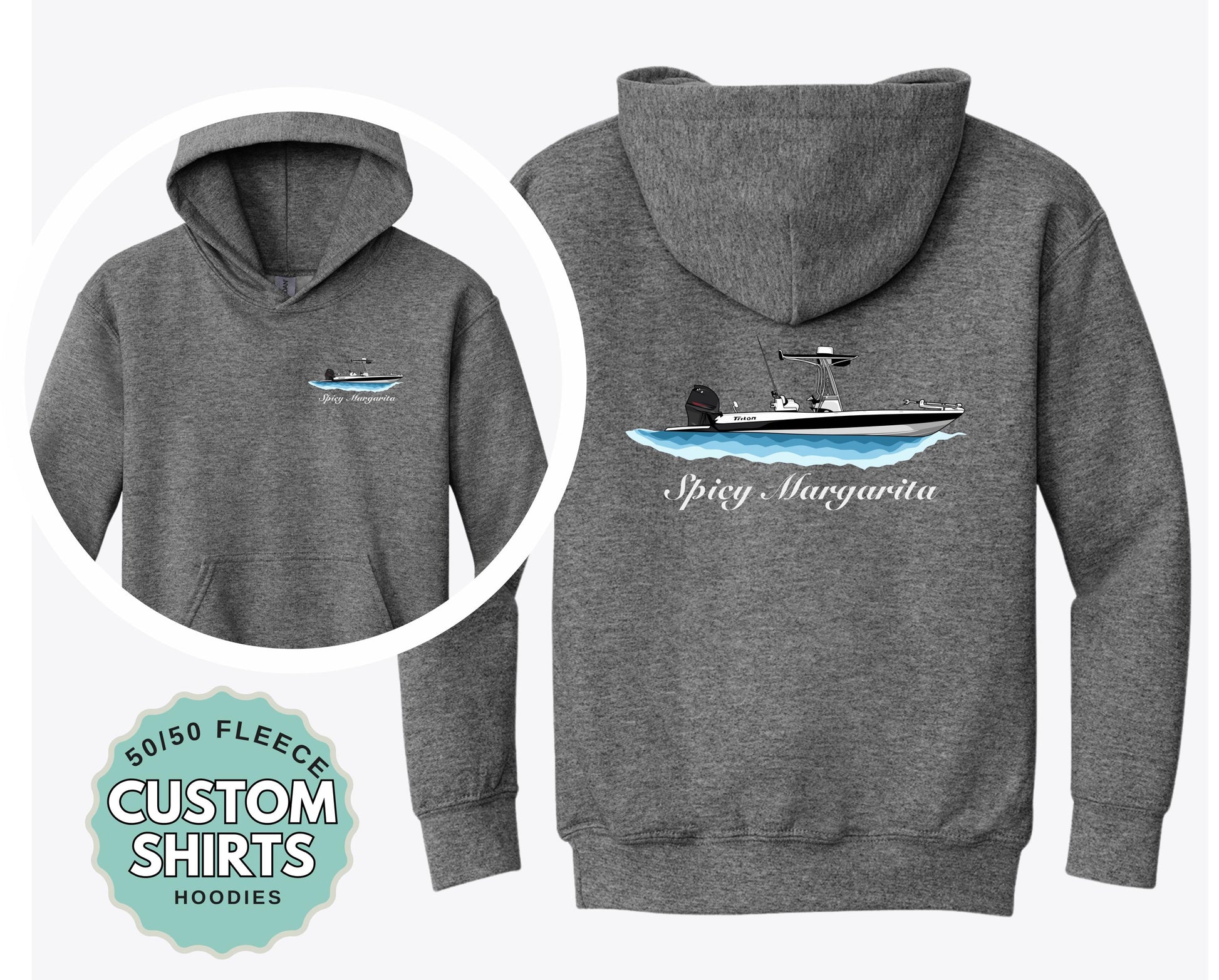 Custom Boat Artwork Hoodie, Nautical Hoodie, Boating Gift, Lake Life Sweatshirt, Captain Gift, Fishing Hoodie, Personalized Boat Design