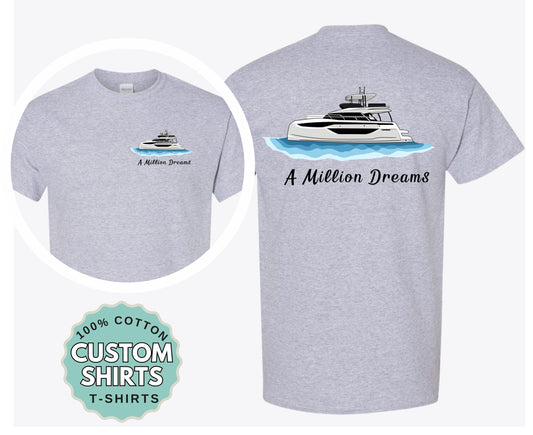 Custom Boat Design Gildan 5000 T Shirt Boat Graphic Tee