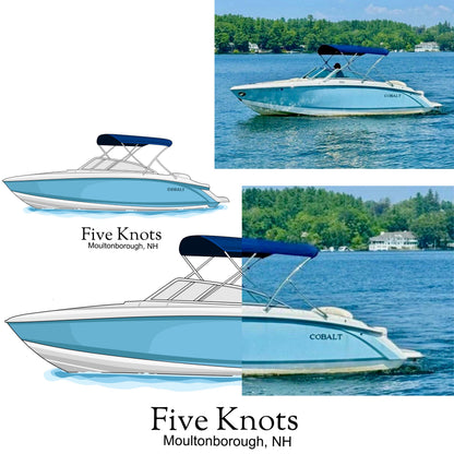 Custom Boat Design Add On Personalized Boat Illustration Digital Drawing Artwork for Shirt Orders Fishing Boat Yacht Pontoon Catamaran