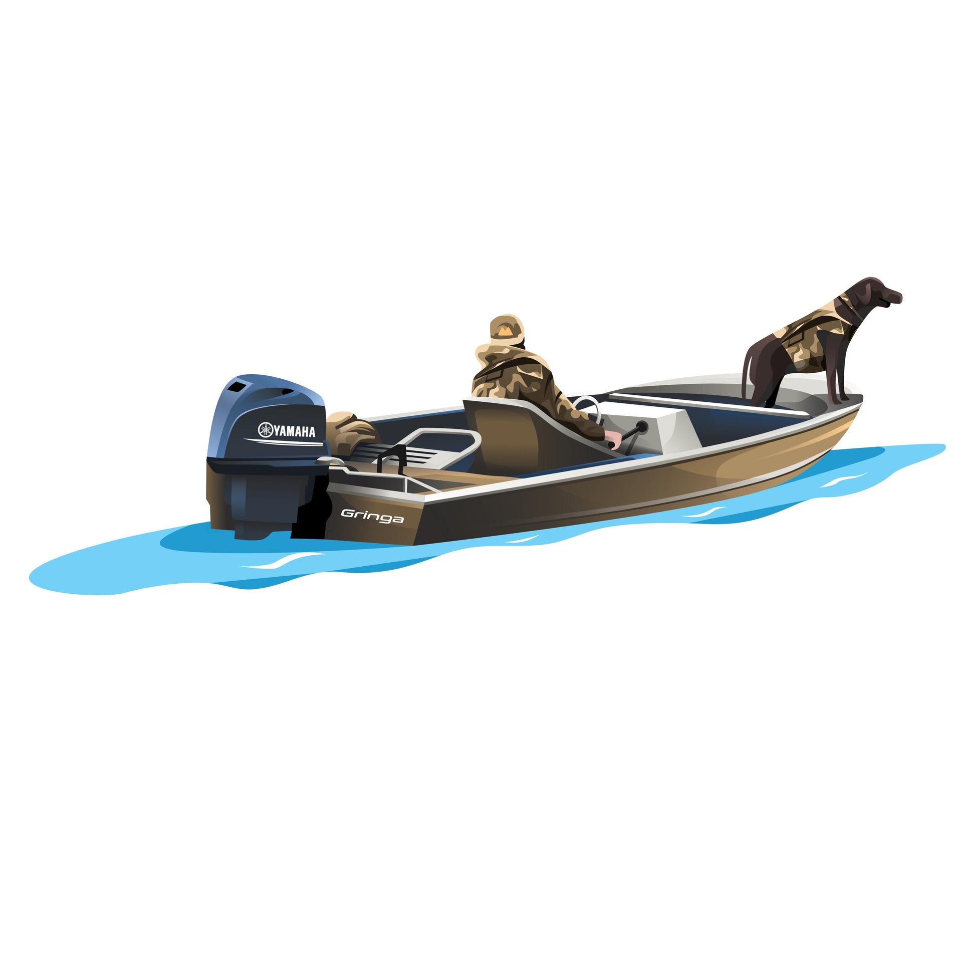 Custom boat drawing line art personalized illustration boat artwork