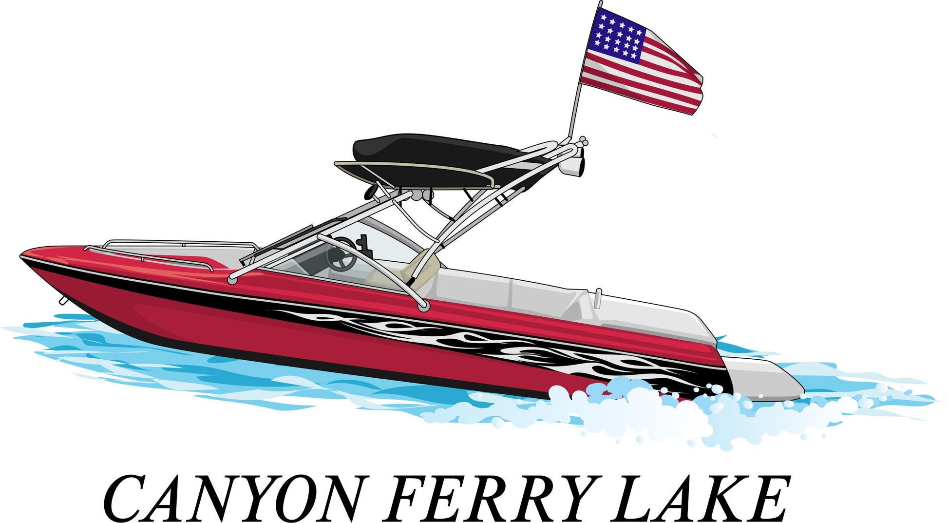 Custom boat drawing line art personalized illustration boat artwork