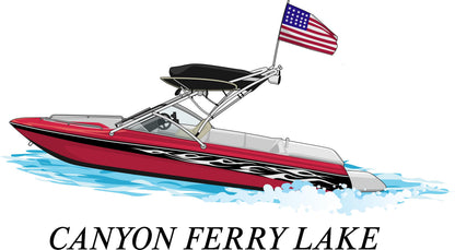 Custom boat drawing line art personalized illustration boat artwork