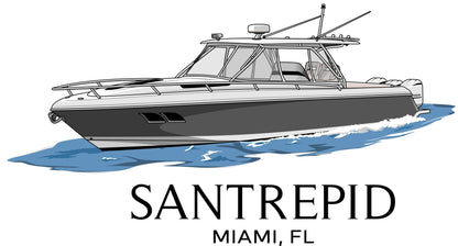 Custom Boat Drawing Artwork • Personalized Boat Illustration • Nautical Art Gift
