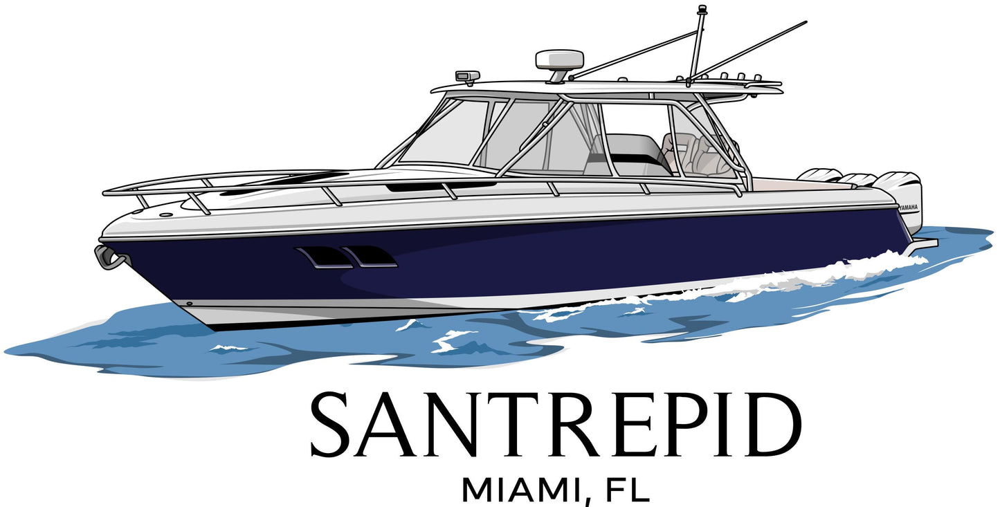 Custom Boat Design Add On Personalized Boat Illustration Digital Drawing Artwork for Shirt Orders Fishing Boat Yacht Pontoon Catamaran