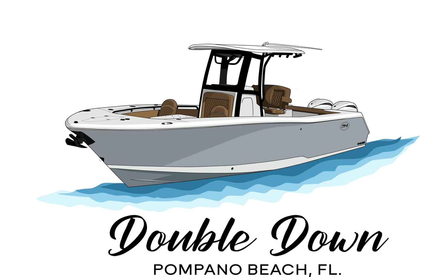 Custom boat drawing line art personalized illustration boat artwork