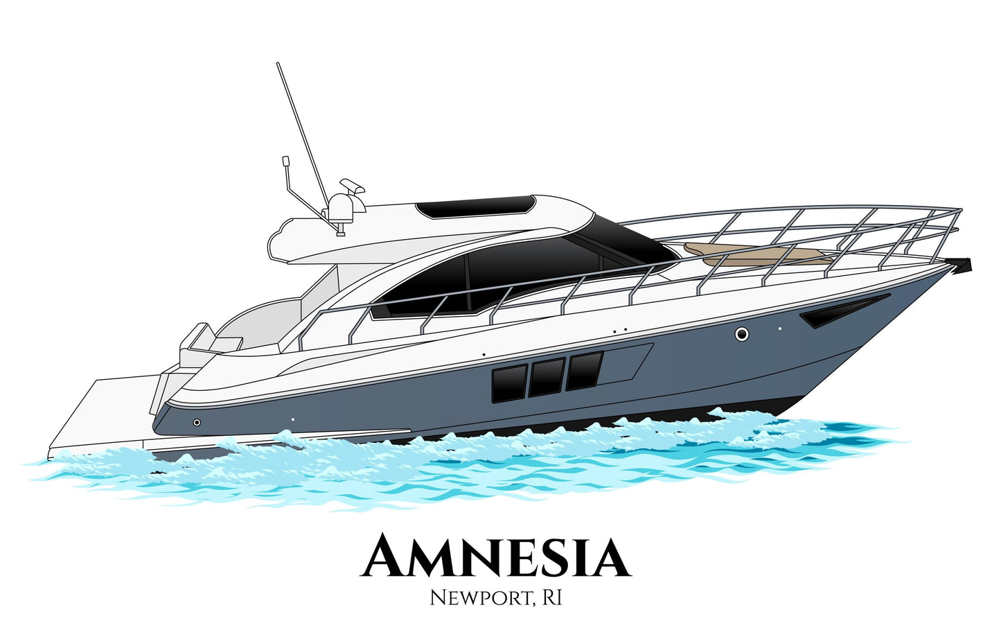 Custom Boat Drawing Artwork • Personalized Boat Illustration • Nautical Art Gift