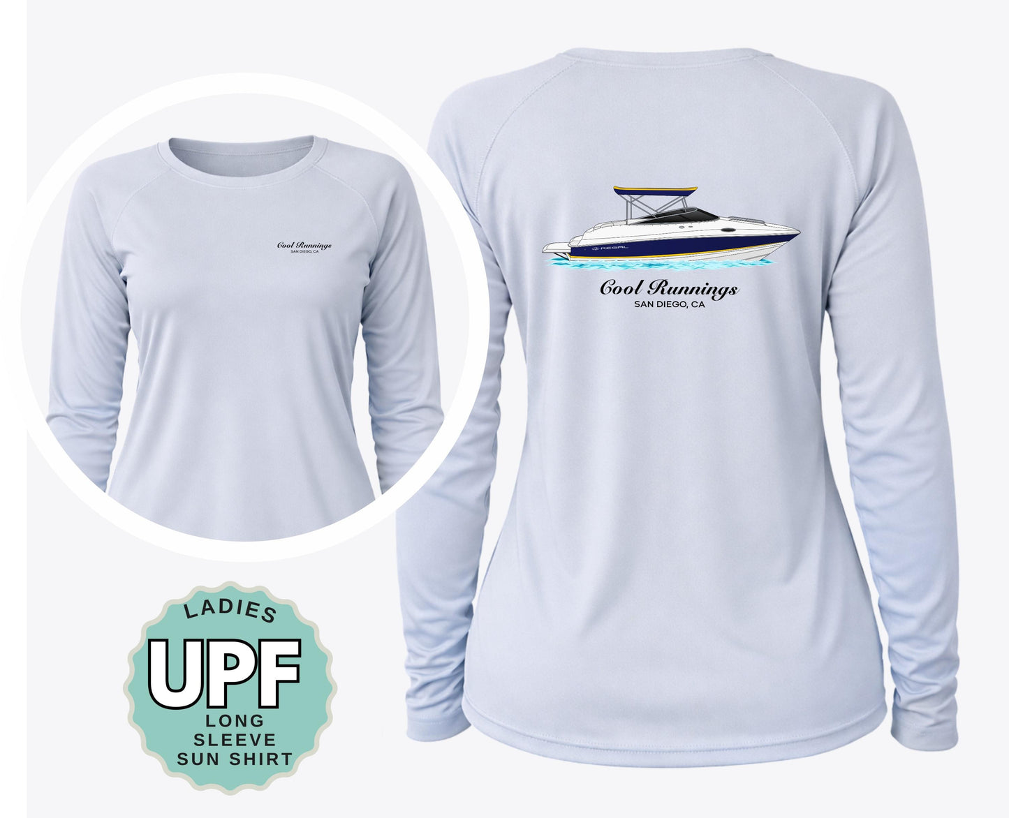 Custom Ladies UPF 50+ Sun Shirt Long Sleeve Women's Performance Shirt Personalized Moisture Wicking Shirt UV Protection Top