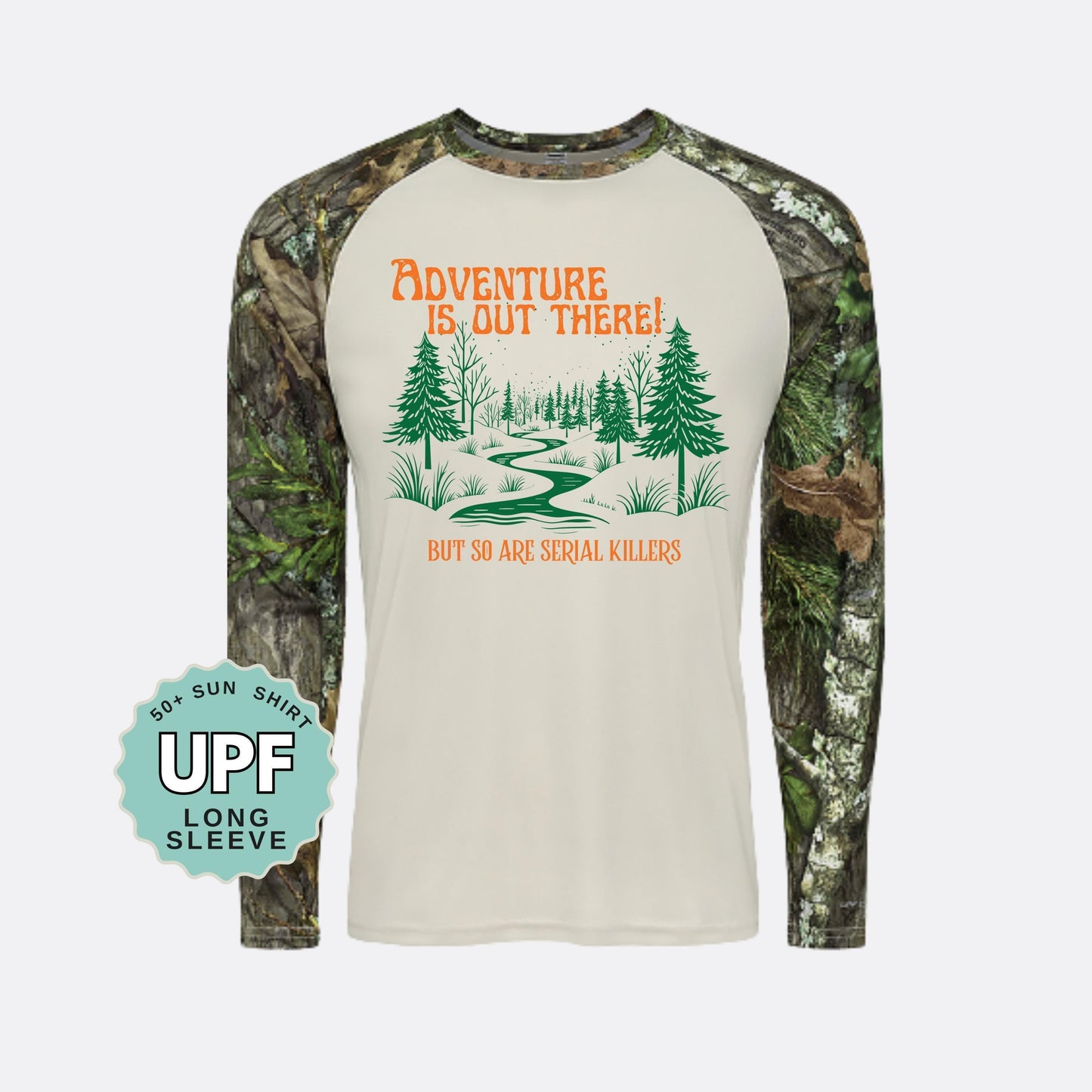 Funny Hiking Shirt: Adventure is out there Humor UPF 50+ Long Sleeve Sun Tee