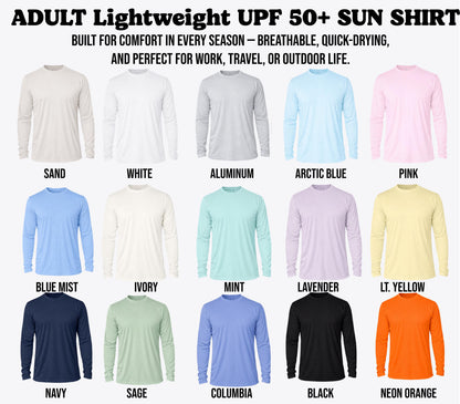 a collection of 12 long-sleeved shirts in various colors, including white, gray, pink, blue, mint, lavender, lime, navy, black, and neon orange.