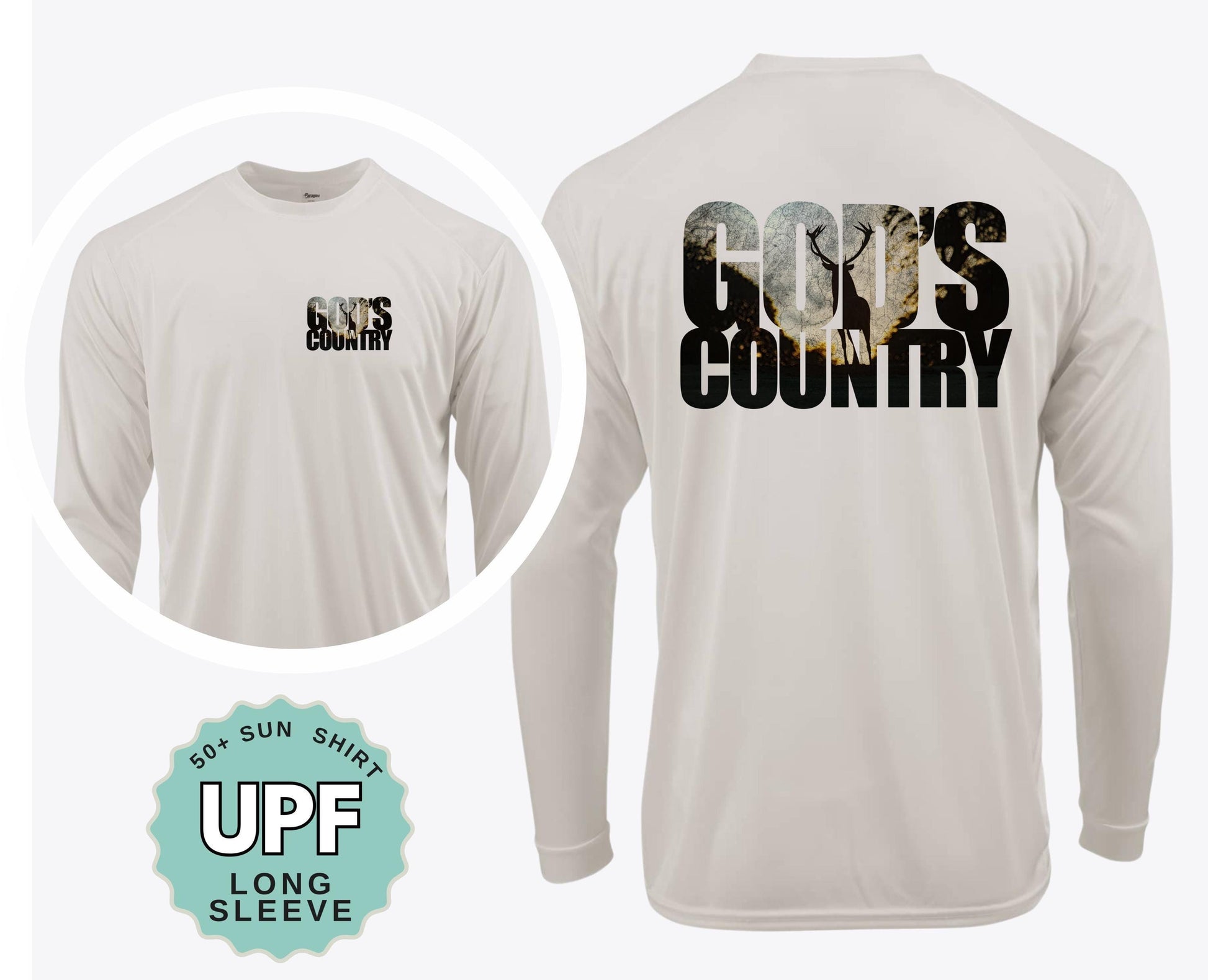 Gods Country UPF 50 Sun Shirt for Men Women | UV Protection Long Sleeve Outdoor Performance Tee for Hiking Camping Fishing