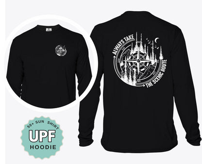 Always Take the Scenic Route Sunshirt: UPF 50+ Moisture Wicking Hiking Shirt
