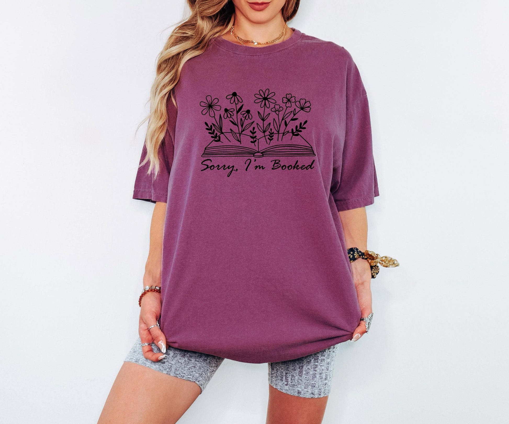 Sorry Im Booked Floral Book T-shirt