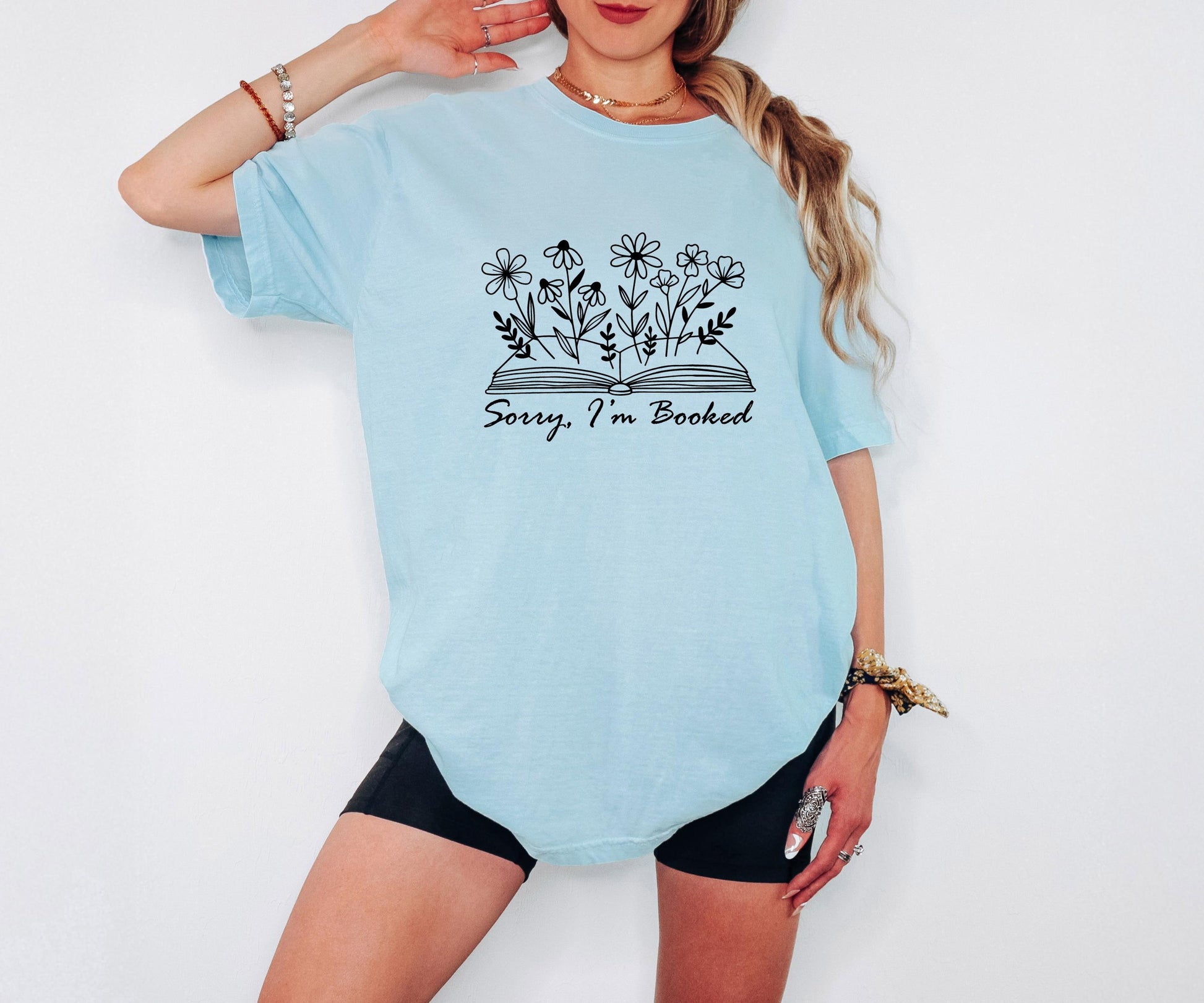 Sorry Im Booked Floral Book T-shirt