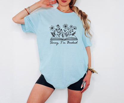 Sorry Im Booked Floral Book T-shirt