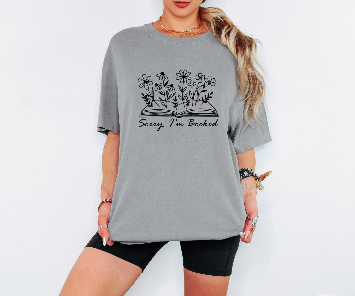 Sorry Im Booked Floral Book T-shirt
