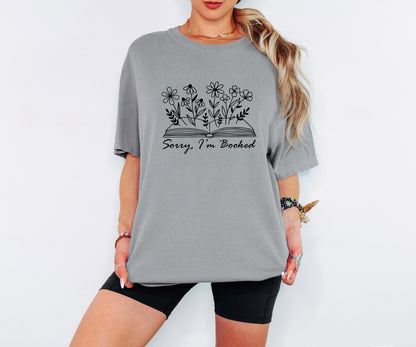 Sorry Im Booked Floral Book T-shirt