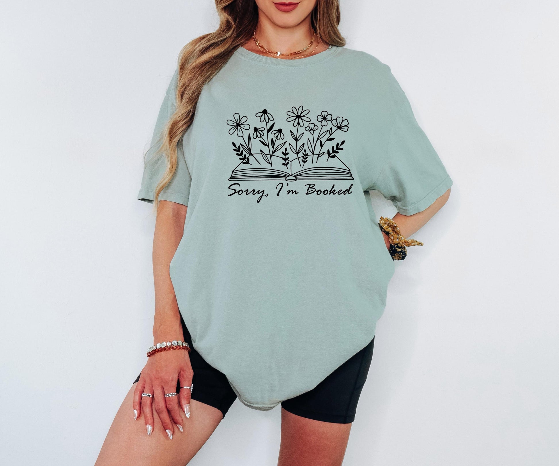 Sorry Im Booked Floral Book T-shirt
