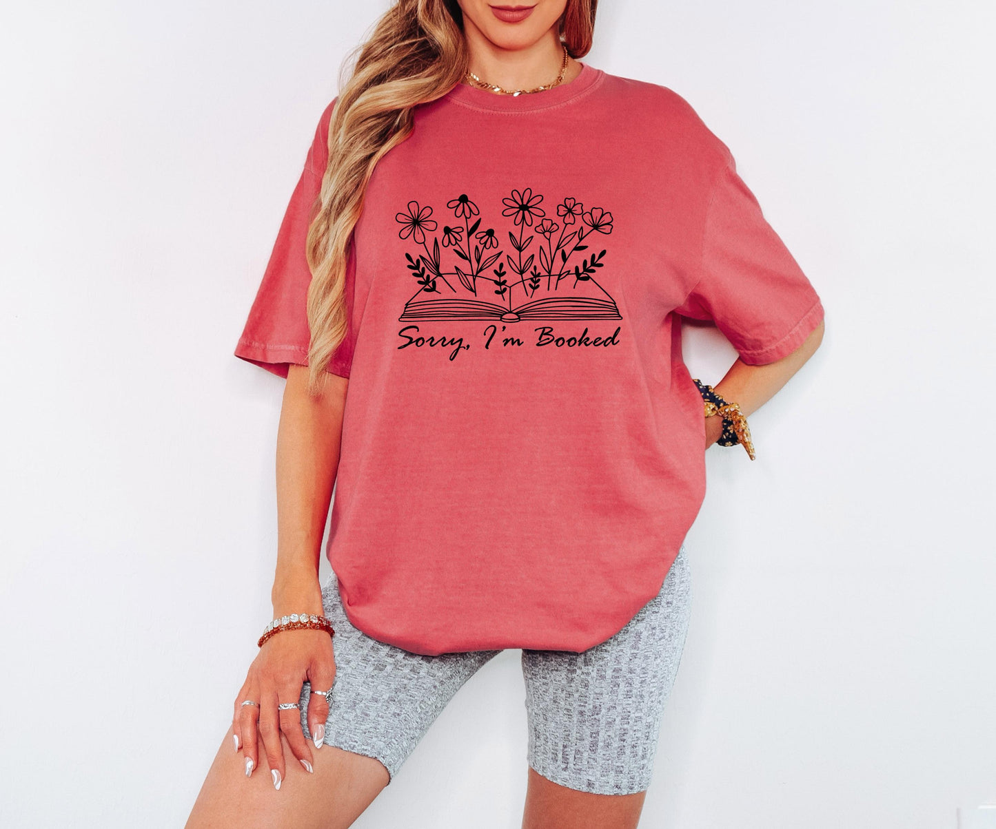 Sorry Im Booked Floral Book T-shirt