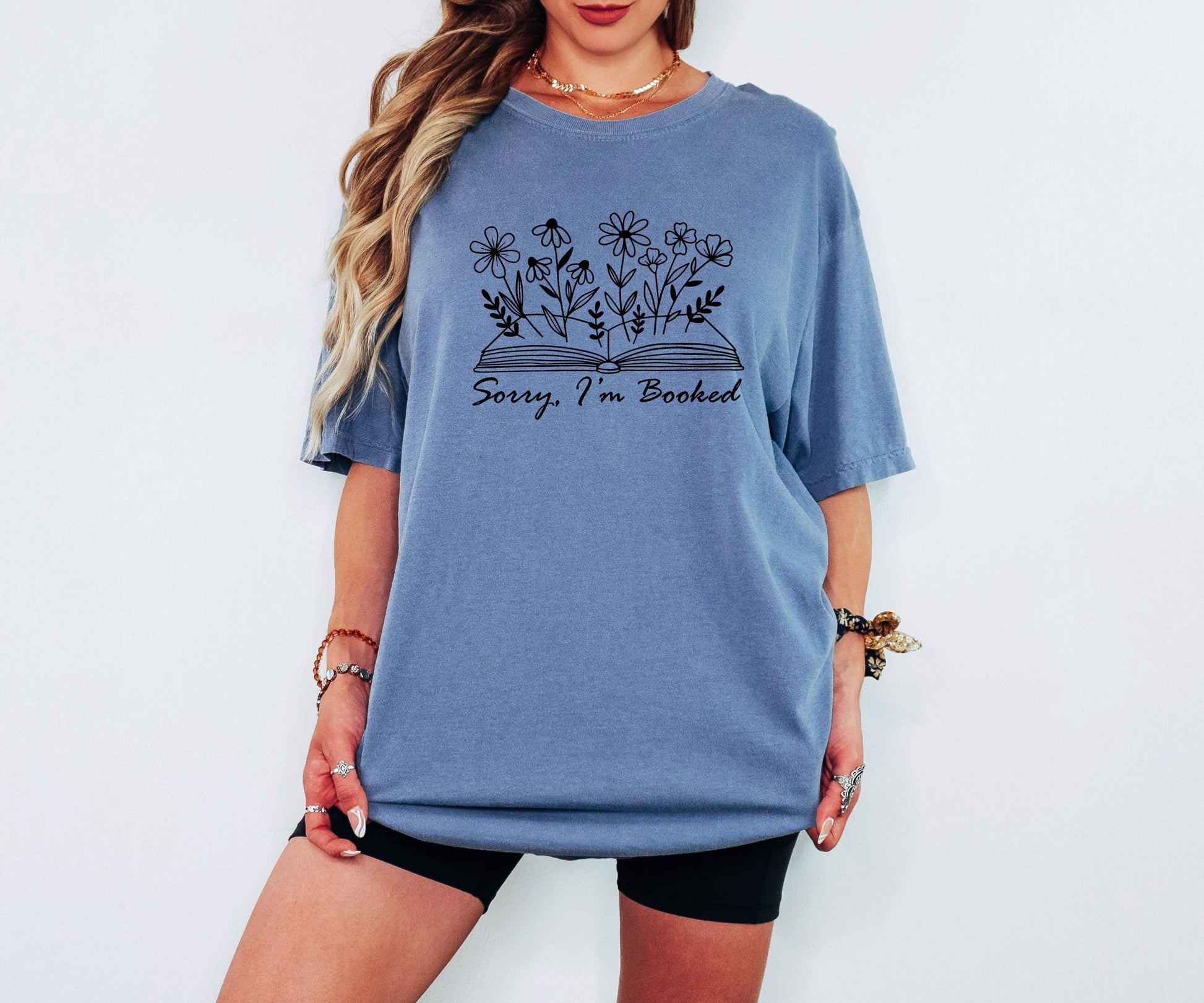 Sorry Im Booked Floral Book T-shirt