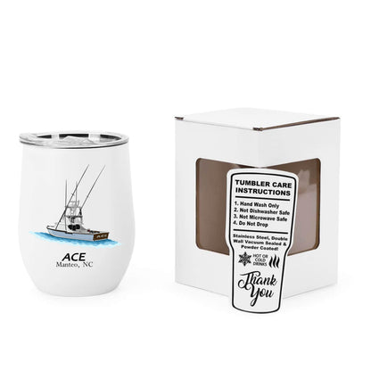 12 oz insulated wine tumbler custom logo stainless steel drinkware gift with lid personalized cup