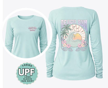 Girls Trip 2026 LADIES FIT UPF 50 Crew Neck Sun Shirt Beach Vacation Shirt