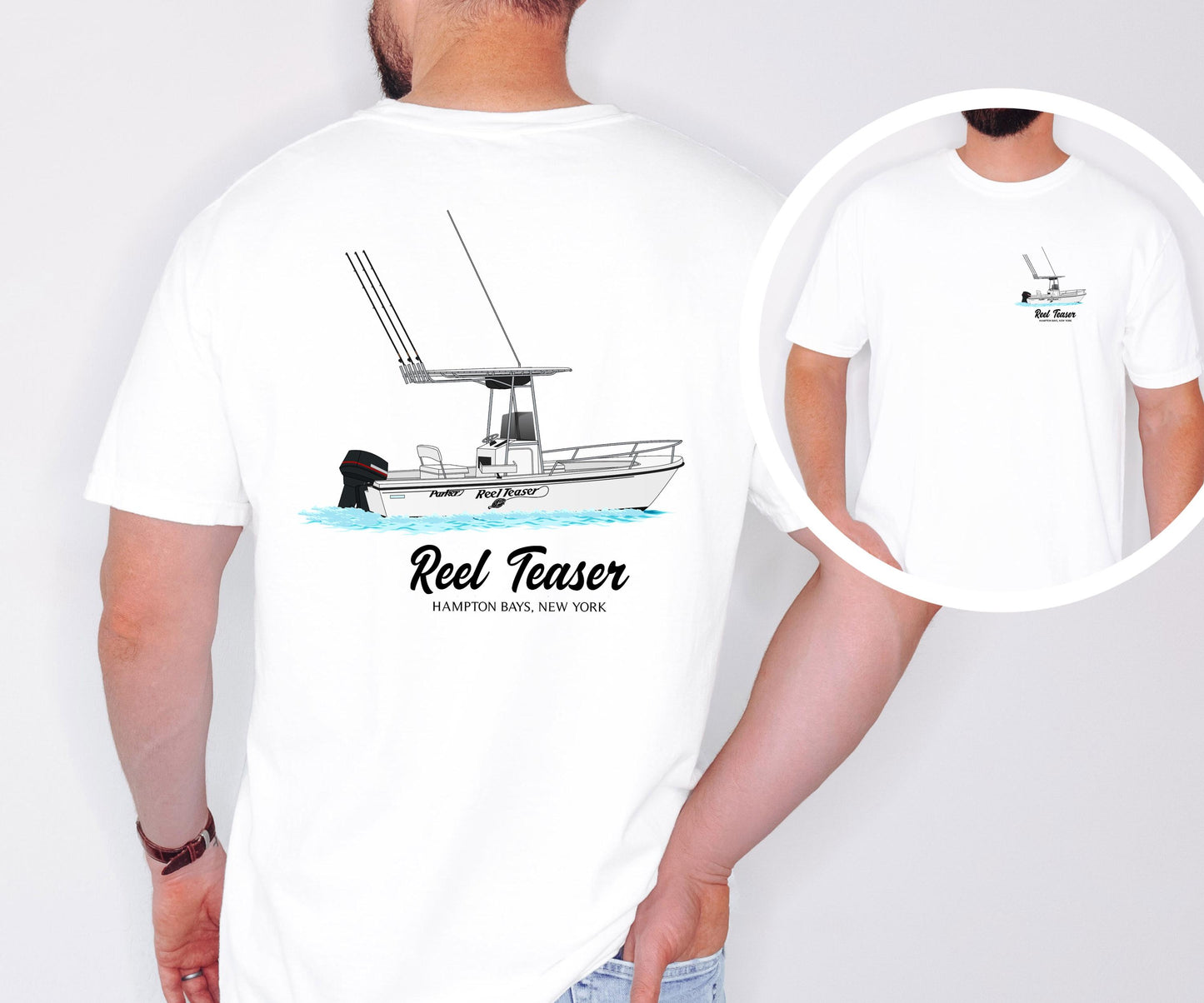 Personalized Boat Shirt Add Your Boat Image Custom Boating Tee Boat Owner Gift Idea Marina Lake Life Shirt