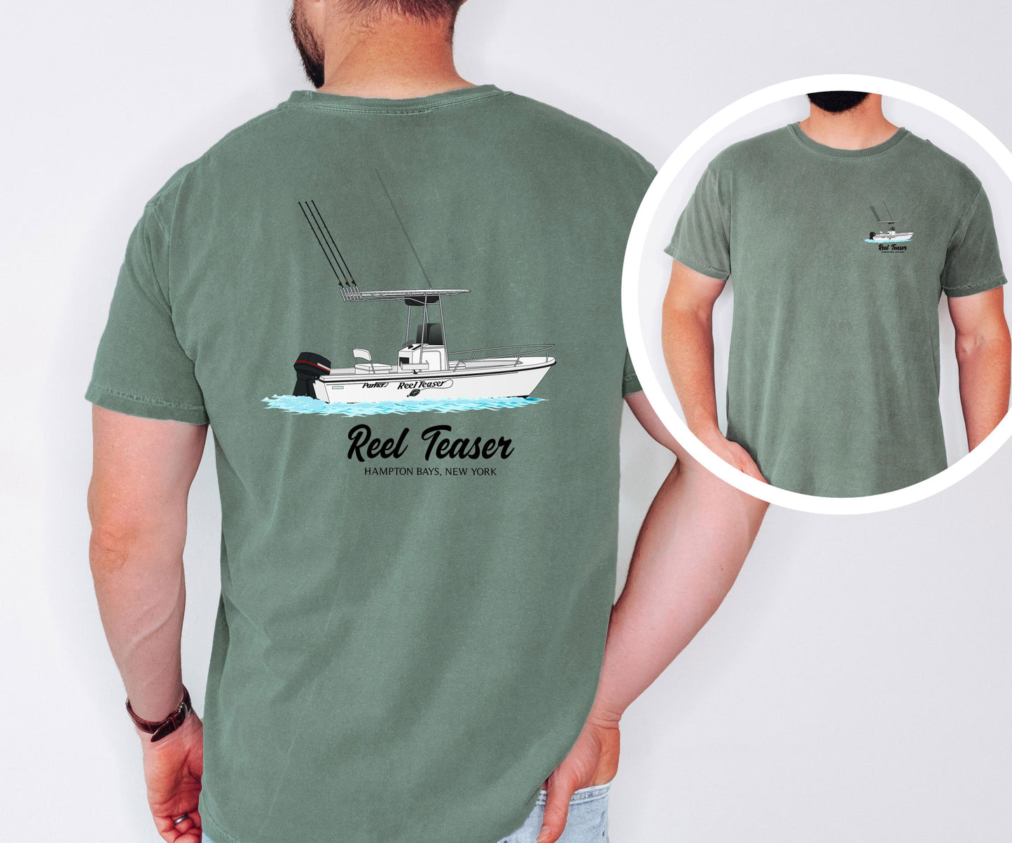 Personalized Boat Shirt Add Your Boat Image Custom Boating Tee Boat Owner Gift Idea Marina Lake Life Shirt