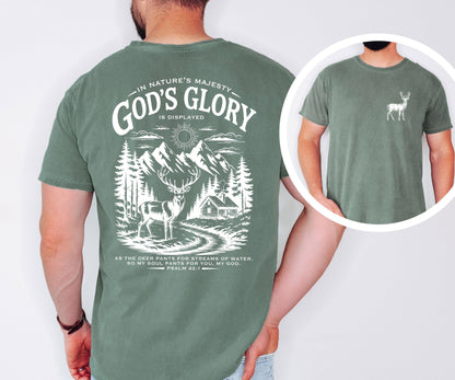 Christian Deer Shirt – Psalm 42:1 Nature Scene Comfort Colors Tee