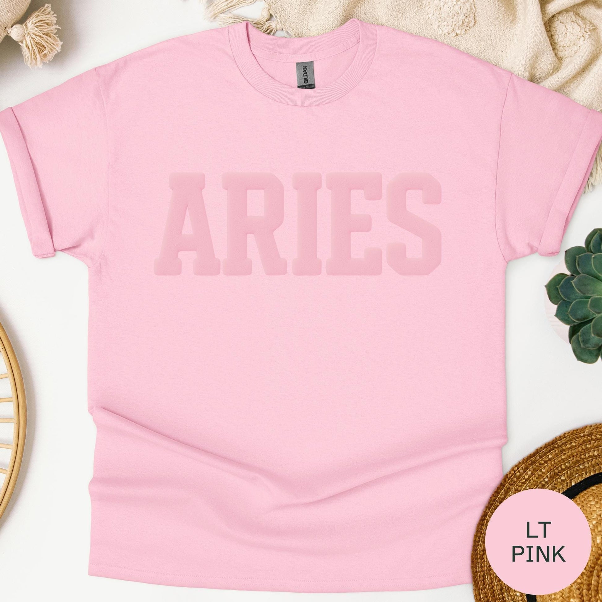 PINK Aries Zodiac Puff Print Sweatshirt T-shirt Hoodie Birthday Astrology Top