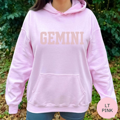 PINK Gemini Zodiac Puff Print Sweatshirt T-shirt Hoodie Birthday Astrology Top