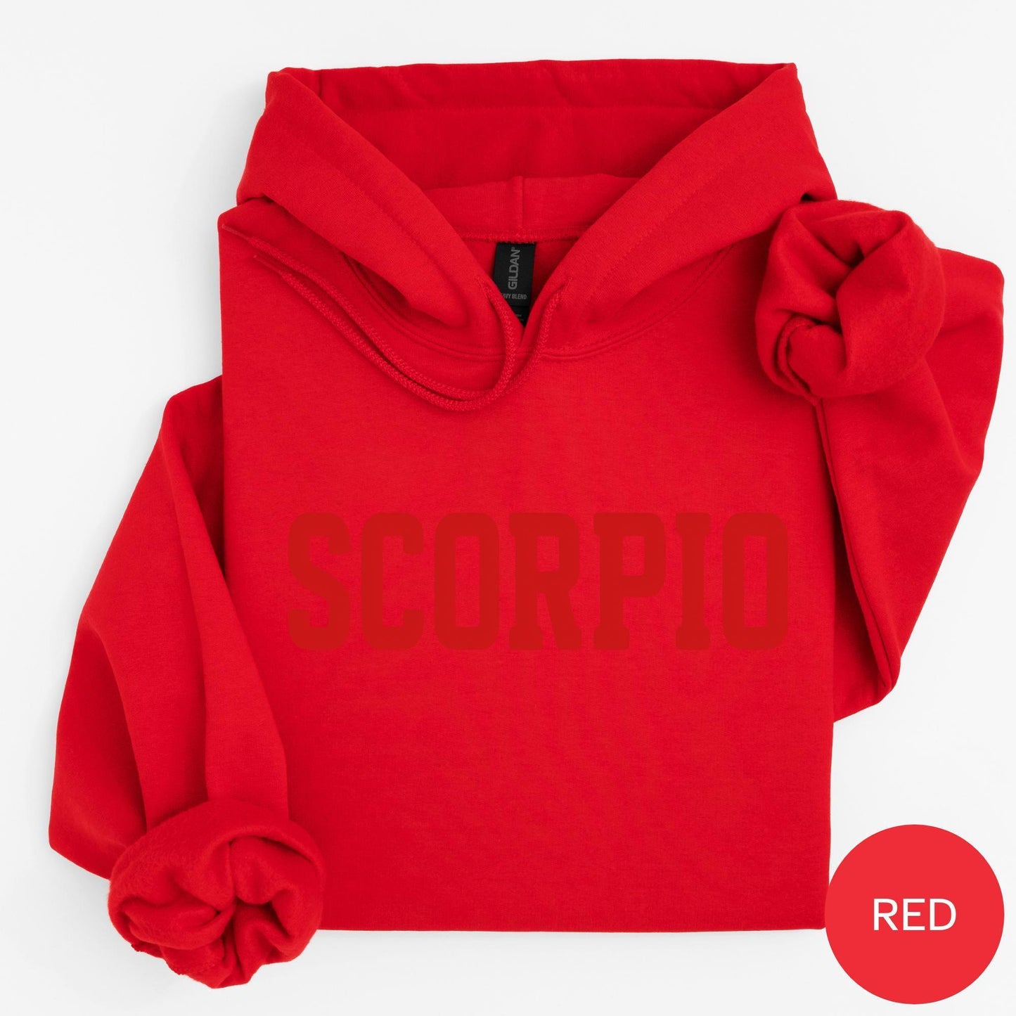 RED Scorpio Zodiac Puff Print Sweatshirt T-shirt Hoodie Birthday Astrology Top