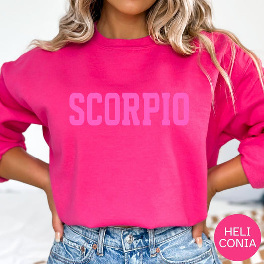 HOT PINK Scorpio Zodiac Puff Print Birthday Horoscope Top T-Shirt, Sweatshirt, Hoodie You Choose