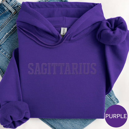 PURPLE Sagittarius Zodiac Puff Print Sweatshirt T-shirt Hoodie Birthday Astrology Top